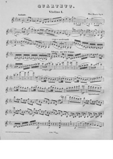 String Quartet No.1 in C Minor, Op.9: Violin I part by Max Bruch