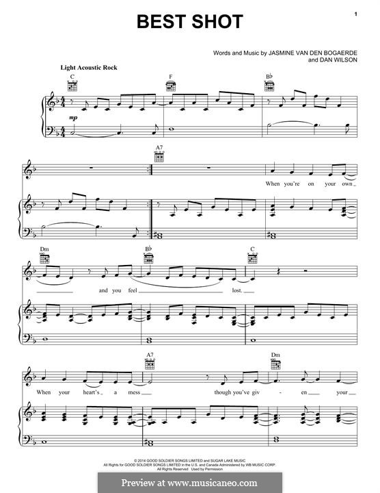 Best Shot: For voice and piano (or guitar) by Birdy, Daniel Wilson