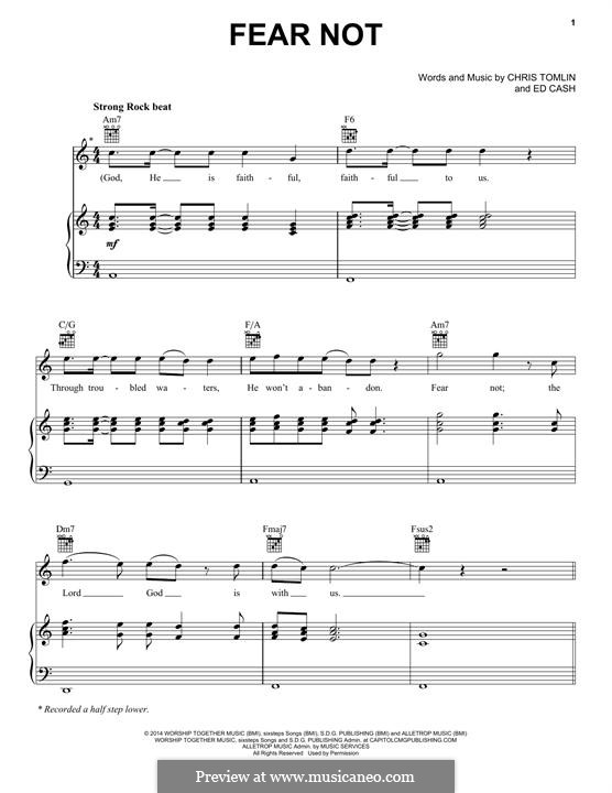Fear Not by C. Tomlin, E. Cash - sheet music on MusicaNeo