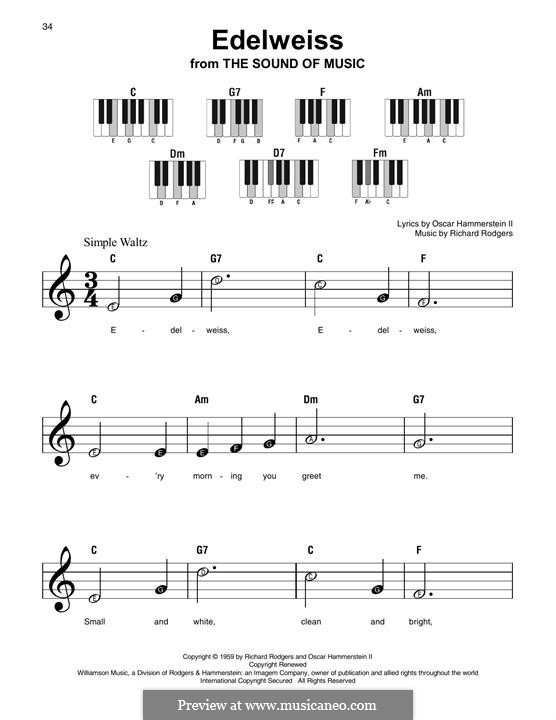 Edelweiss (from The Sound of Music): Melody line by Richard Rodgers