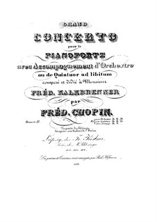 Complete Concerto: Version for piano and string quintet – strings part by Frédéric Chopin