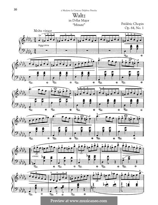 No.1 in D Flat Major: For piano by Frédéric Chopin