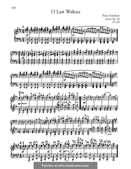 Last Waltzes (Dernières valses), D.146 Op.127: For piano by Franz Schubert