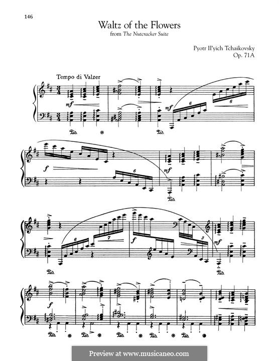 No.8 Waltz of the Flowers: For piano by Pyotr Tchaikovsky
