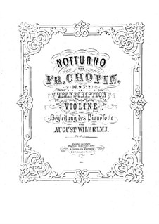 No.2 in E Flat Major: For violin and piano by A. Wilhelmj by Frédéric Chopin
