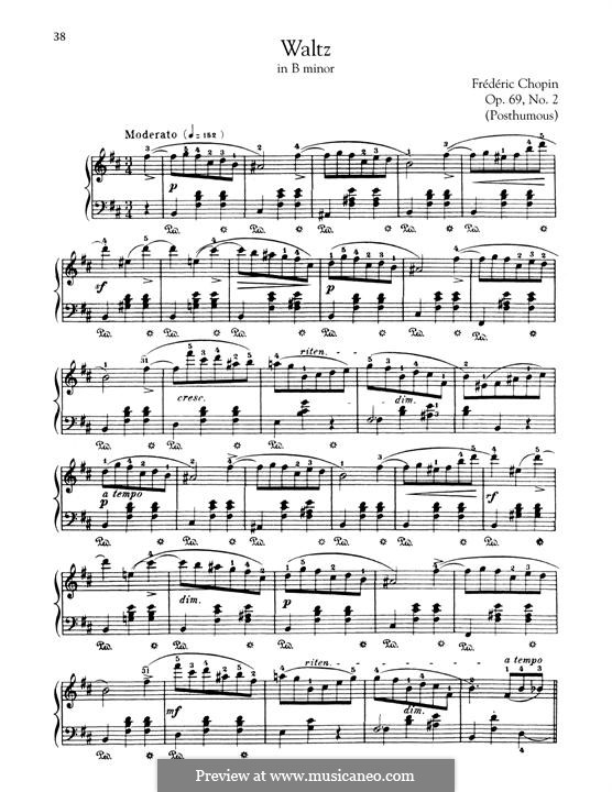 Waltzes, Op. posth.69: No.2 in B Minor by Frédéric Chopin