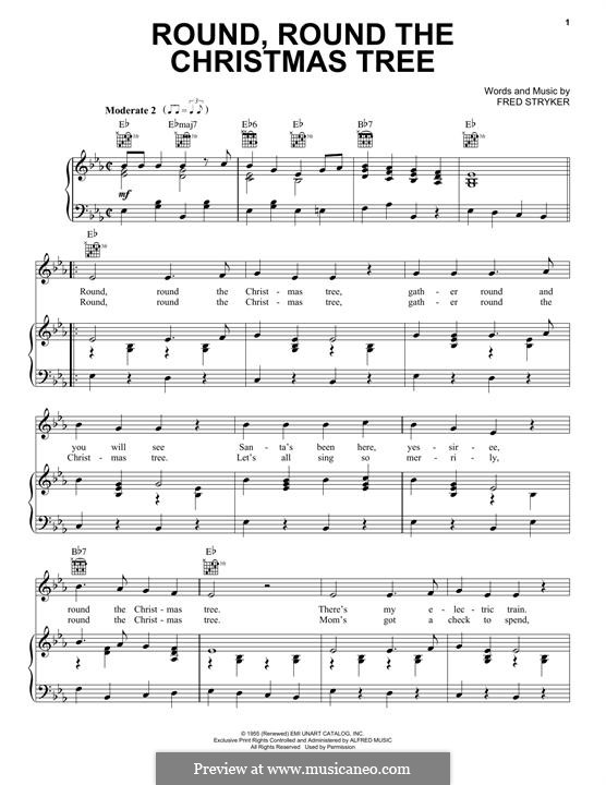 Round, Round the Christmas Tree by F. Stryker - sheet music on MusicaNeo