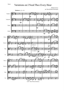 I Need Thee Every Hour: Variations, for string quartet by Robert Lowry
