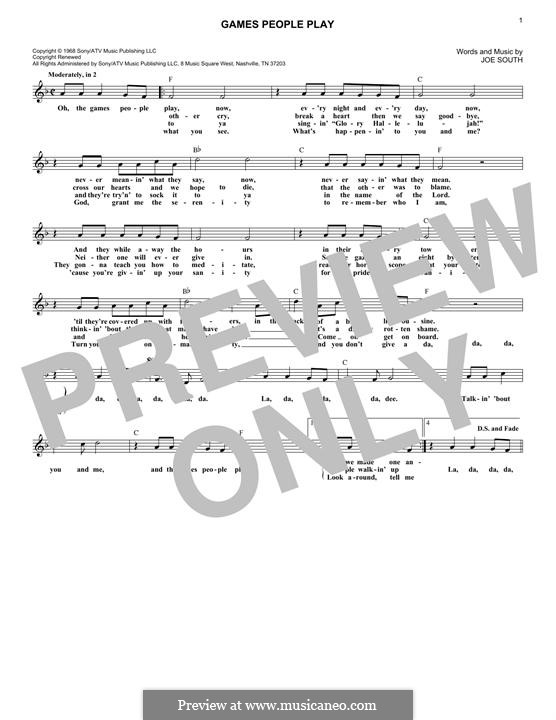 Games People Play: Melody line by Joe South
