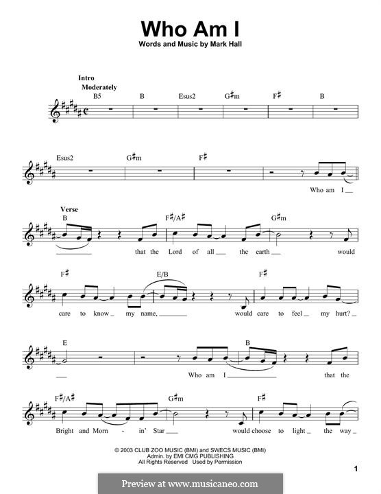 who am i casting crowns by m hall sheet music on musicaneo who i am sheet music