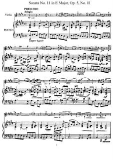 Sonata No.11: Arrangement for violin and piano – score, solo part by Arcangelo Corelli