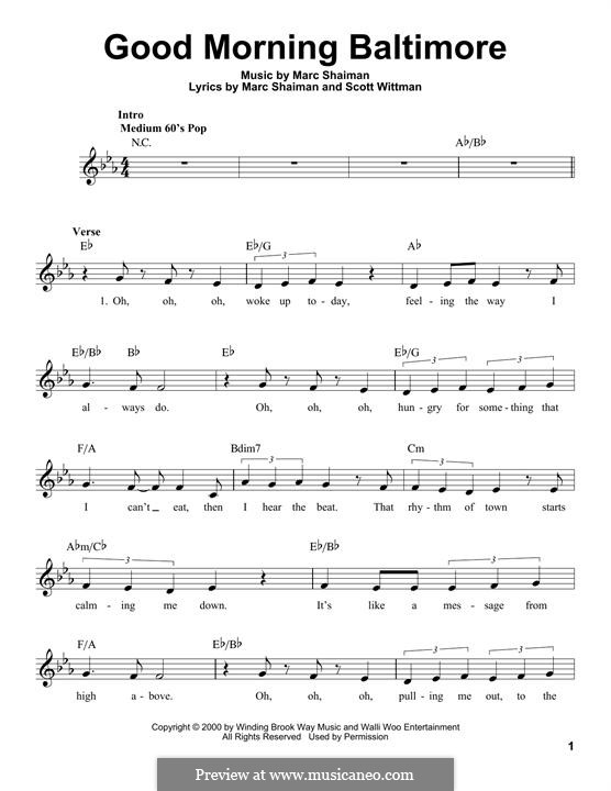 Good Morning Baltimore (from Hairspray) by M. Shaiman on MusicaNeo