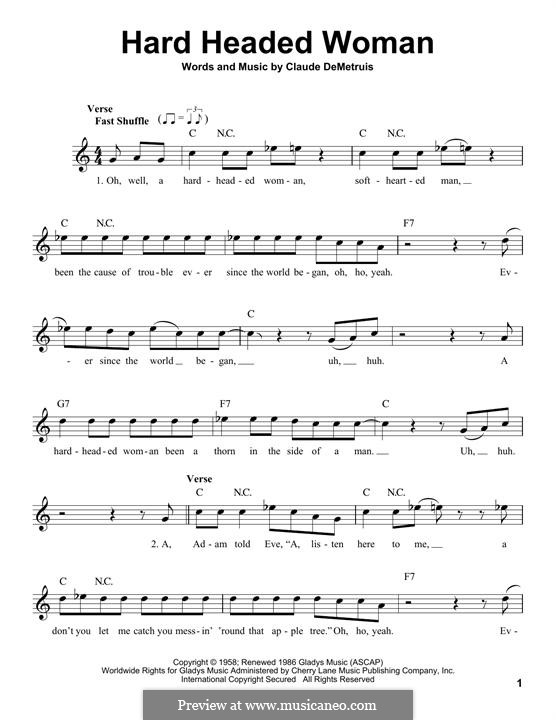 Hard Headed Woman Elvis Presley By C Demetrius On Musicaneo