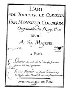 The Art of Playing the Harpsichord: For a single performer (French text) by François Couperin