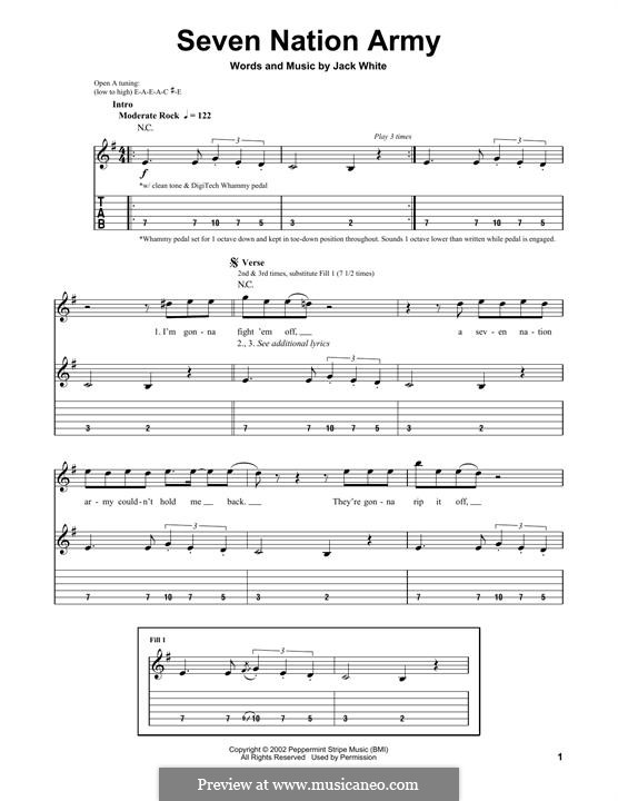 seven nation army guitar tab pdf