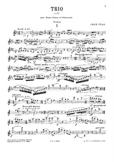 Trio for Strings and Piano in C Major: Violin part by Jean Cras