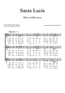 Santa Lucia: For three voices by folklore