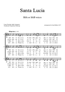 Santa Lucia: For three voices by folklore