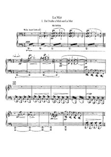 La mer (The Sea), L.109: For piano four hands by Claude Debussy