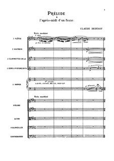 Prélude à l'après-midi d'un faune (Prelude to the Afternoon of a Faun), L.86: Full score by Claude Debussy