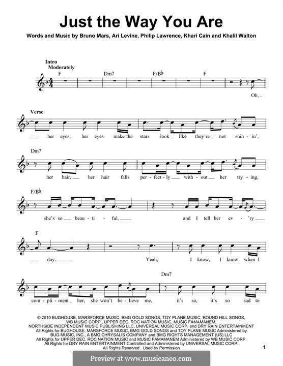 Vocal version: Melody line by Ari Levine, Khalil Walton, Khari Cain, Bruno Mars, Philip Lawrence