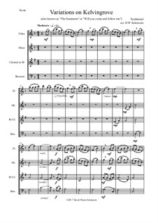 Variations on Kelvingrove (also known as 'The Summons' or 'Will you come and follow me'): For wind quartet by folklore
