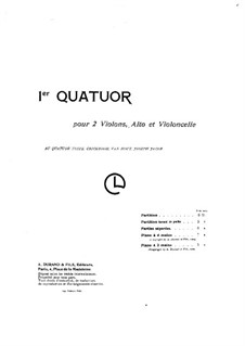 String Quartet No.1 in G Minor, L.85 Op.10: Version for piano four hands by Claude Debussy