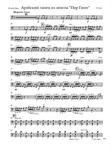 Suite No.2. Arabian Dance: For strings – double bass part by Edvard Grieg