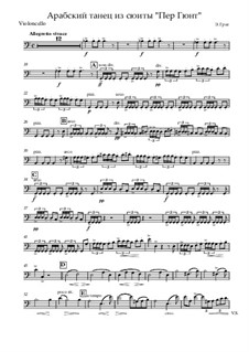 Suite No.2. Arabian Dance: For strings – cello part by Edvard Grieg