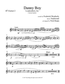 Ensemble version: For clarinet choir – B flat clarinet 2 part by folklore