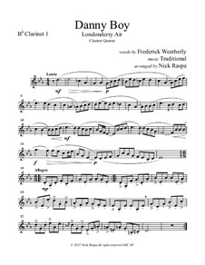 Ensemble version: For clarinet choir – B Flat clarinet 1 part by folklore