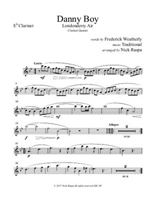 Ensemble version: For clarinet choir – E Flat clarinet part by folklore