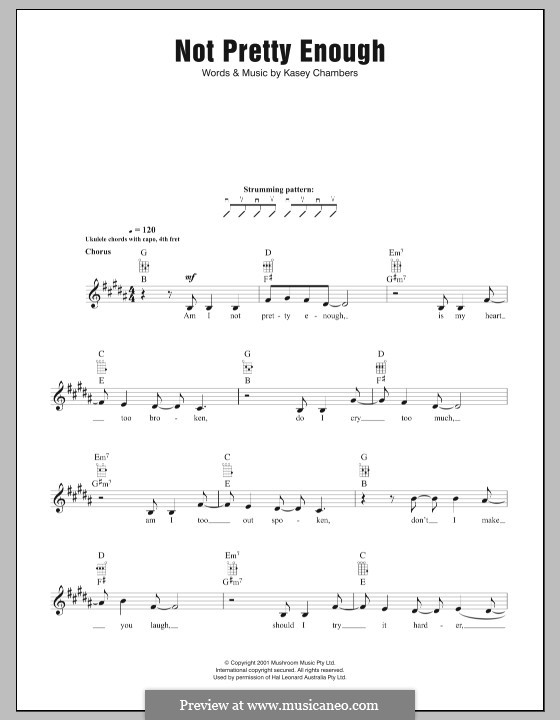 Not Pretty Enough: For ukulele by Kasey Chambers