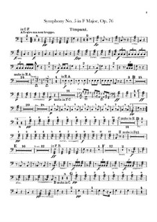 Symphony No.5 in F Major, B.54 Op.76: Percussion part by Antonín Dvořák