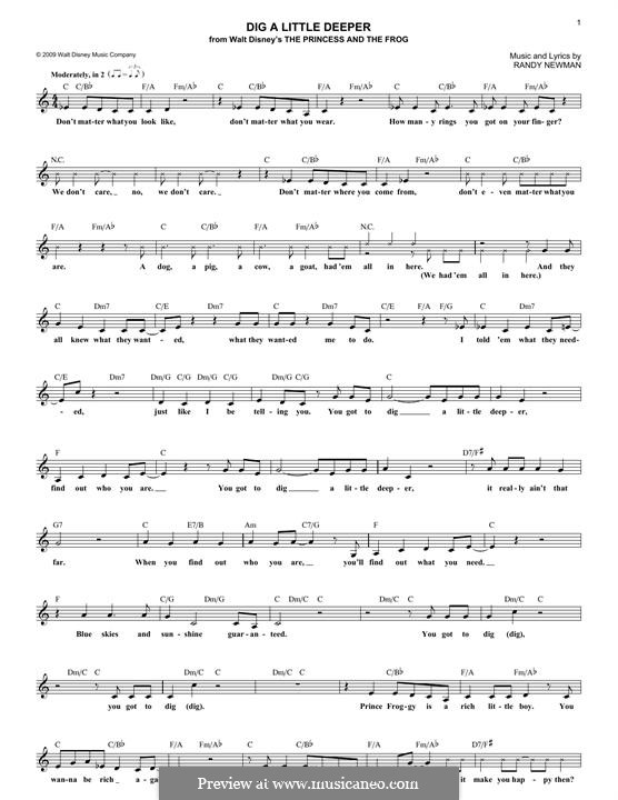 Dig a Little Deeper: Melody line by Randy Newman