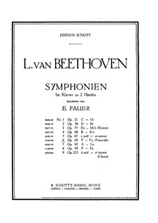 Complete Symphony: Version for piano four hands by Ludwig van Beethoven