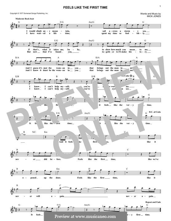 Feels Like the First Time (Foreigner): Melody line by Mick Jones