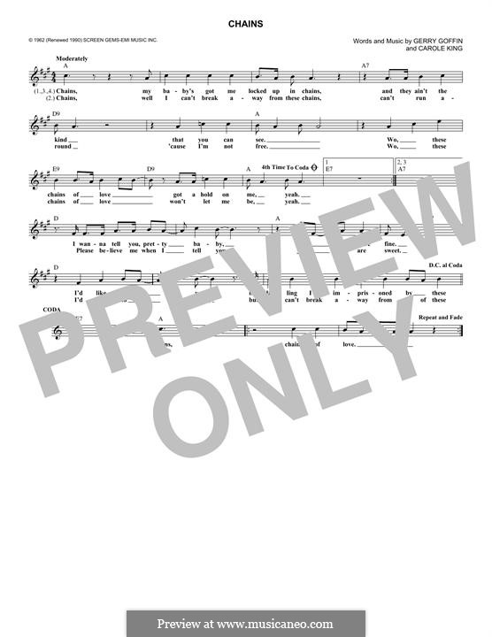 Chains: Melody line by Carole King, Gerry Goffin
