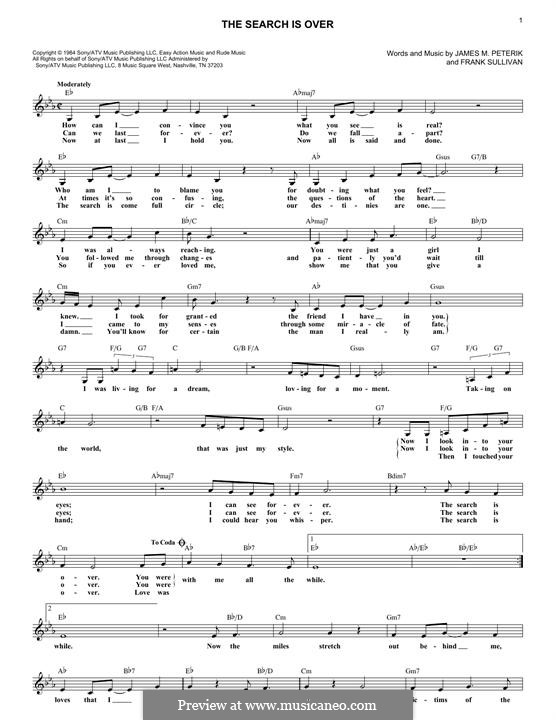 The Search Is Over Survivor By F M Sullivan Iii J M Peterik On Musicaneo