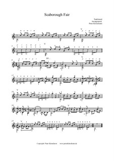 Scarborough Fair (Ptintable scores): For guitar by folklore