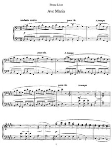 Ave Maria IV, S.545: For piano by Franz Liszt