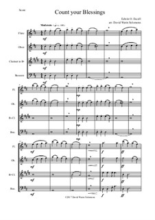 7 Songs of Glory for wind quartet: Count your blessings by Robert Lowry, William Howard Doane, Charles Wesley, Jr., William Batchelder Bradbury, Charles Hutchinson Gabriel, Edwin Othello Excell, Daniel B. Towner