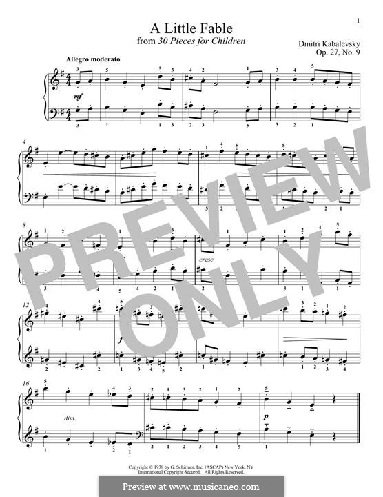 A Little Fable: For piano by Dmitri Kabalevsky