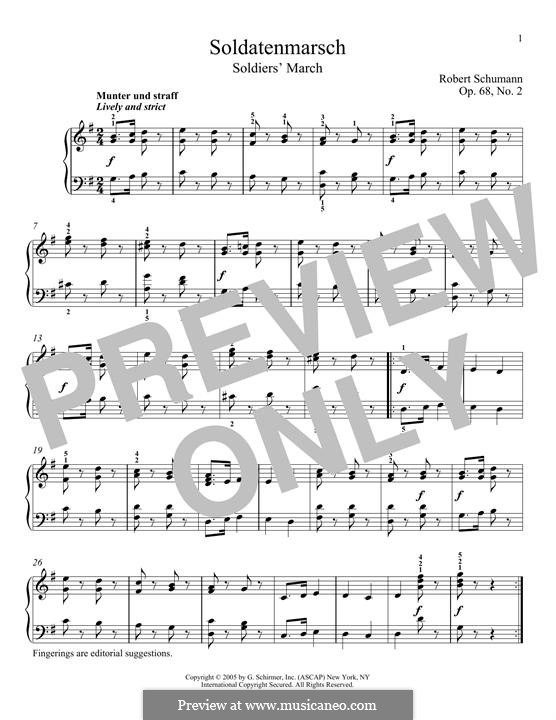 No.2 Soldatenmarsch (Soldiers' March): For piano by Robert Schumann