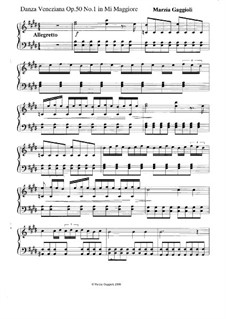 Danza Venezianas, Op.50: Danza Veneziana No.1 in Mi Maggiore by Marzia Gaggioli