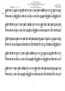 Dir, dir Jehova will ich singen, BWV 299: For piano by Johann Sebastian Bach