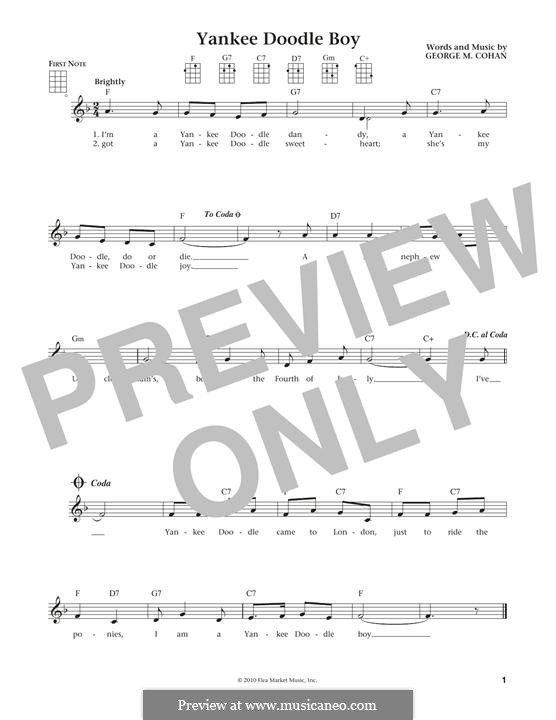 Yankee Doodle Boy: For ukulele by George Michael Cohan