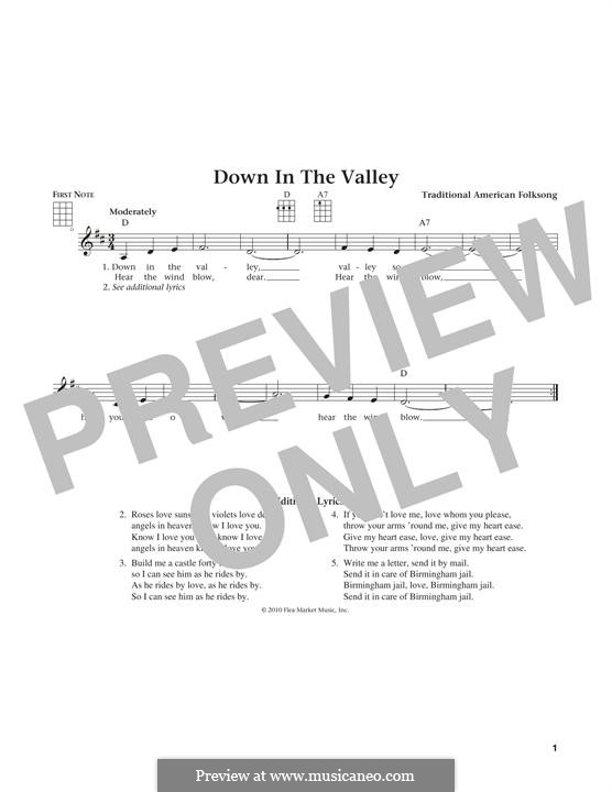 Down in the Valley: For ukulele by folklore