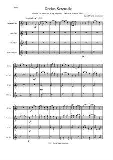 Dorian Serenade (The Lord is my Shepherd): For saxophone quartet by David W Solomons