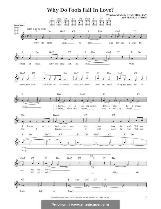 Why Do Fools Fall in Love: For ukulele by Frankie Lymon, Morris Levy
